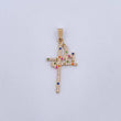 Dije Cruz Fe 1.45gr / 3.7cm / Circones Colores Oro Amarillo 18K &
