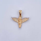 Pendant Angel 2.85gr / 2.5cm / White Zirconia Two-tone Yellow and White 18K Gold &