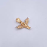 Pendant Angel 2.85gr / 2.5cm / White Zirconia Two-tone Yellow and White 18K Gold &