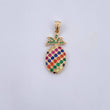 Pendant Pineapple 2.85gr / 3cm / Colored Zircons 18K Yellow Gold &