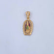 Dije Virgen Guadalupe 3gr / 3.1cm / Circones Verdes Fucsias Dos Oros Negro Amarillo 18K &