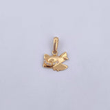 Pendant Airplane 1gr / 1.7cm / White Zircons 18K Yellow Gold &