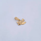 Pendant Airplane 1gr / 1.7cm / White Zircons 18K Yellow Gold &