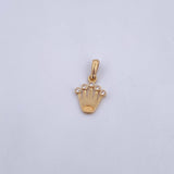 Pendant Corona RX 1.15gr / 2cm / White Zircons 18K Yellow Gold &
