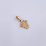 Pendant Corona RX 1.15gr / 2cm / White Zircons 18K Yellow Gold &