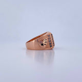 Poker Ring 9.15gr / Size 9 1/2 / Fuchsia and Black Zircons Two Black and Pink 18K Gold $