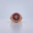 Roulette Ring 9.7gr / T10 1/2 / White Zircons Three 18K Golds &
