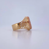 Roulette Ring 9.7gr / T10 1/2 / White Zircons Three 18K Golds &