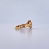 Anillo Trebol  2.75gr / T7 1/4 / Piedra Roja Oro Amarillo Nac.Esp. 18K &