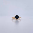 Anillo Trebol 2gr / T6 / Onix Negra Oro Amarillo Nac.Esp. 18K &