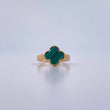 Ring Clover 3gr / T7 / Green Malachite Yellow Gold Nat.Spec. 18K &