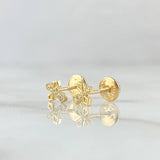 Stud Earrings Semi-Set Cross 0.75gr / 7mm White Zirconia 18K Yellow Gold *