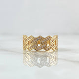 Cuban Ring 3.6gr / T5 1/2 / White Zircons 18K Yellow Gold