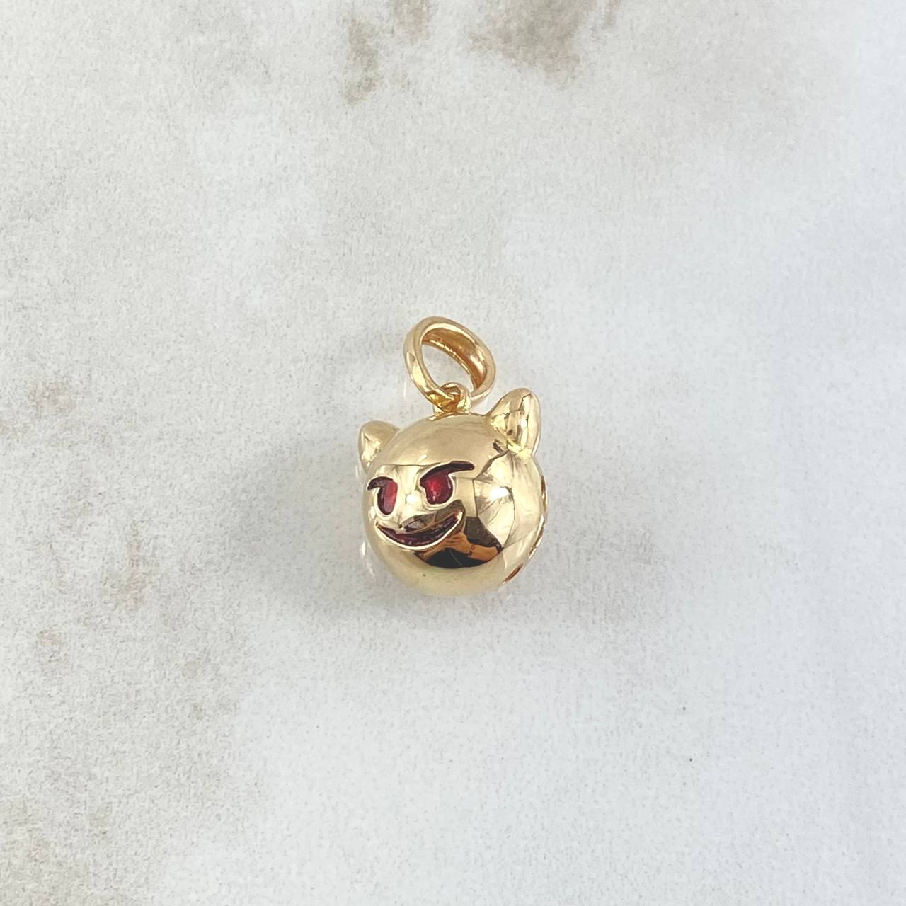 Pendant Emoji Diablo 3.35gr / 2cm / Textured Red 18K Yellow Gold *