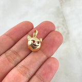 Dije Emoji Diablo 3.35gr / 2cm / Texturizado Rojo Oro Amarillo 18K ©