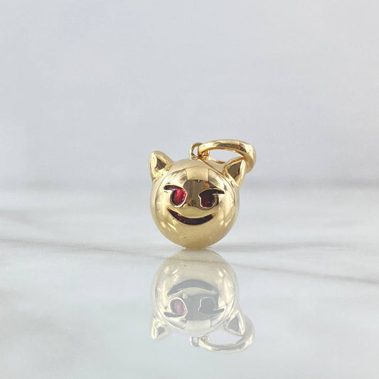 Pendant Emoji Diablo 3.35gr / 2cm / Textured Red 18K Yellow Gold