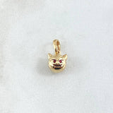 Dije Emoji Diablo 1.25gr / 1.5cm / Texturizado Rojo Oro Amarillo 18K