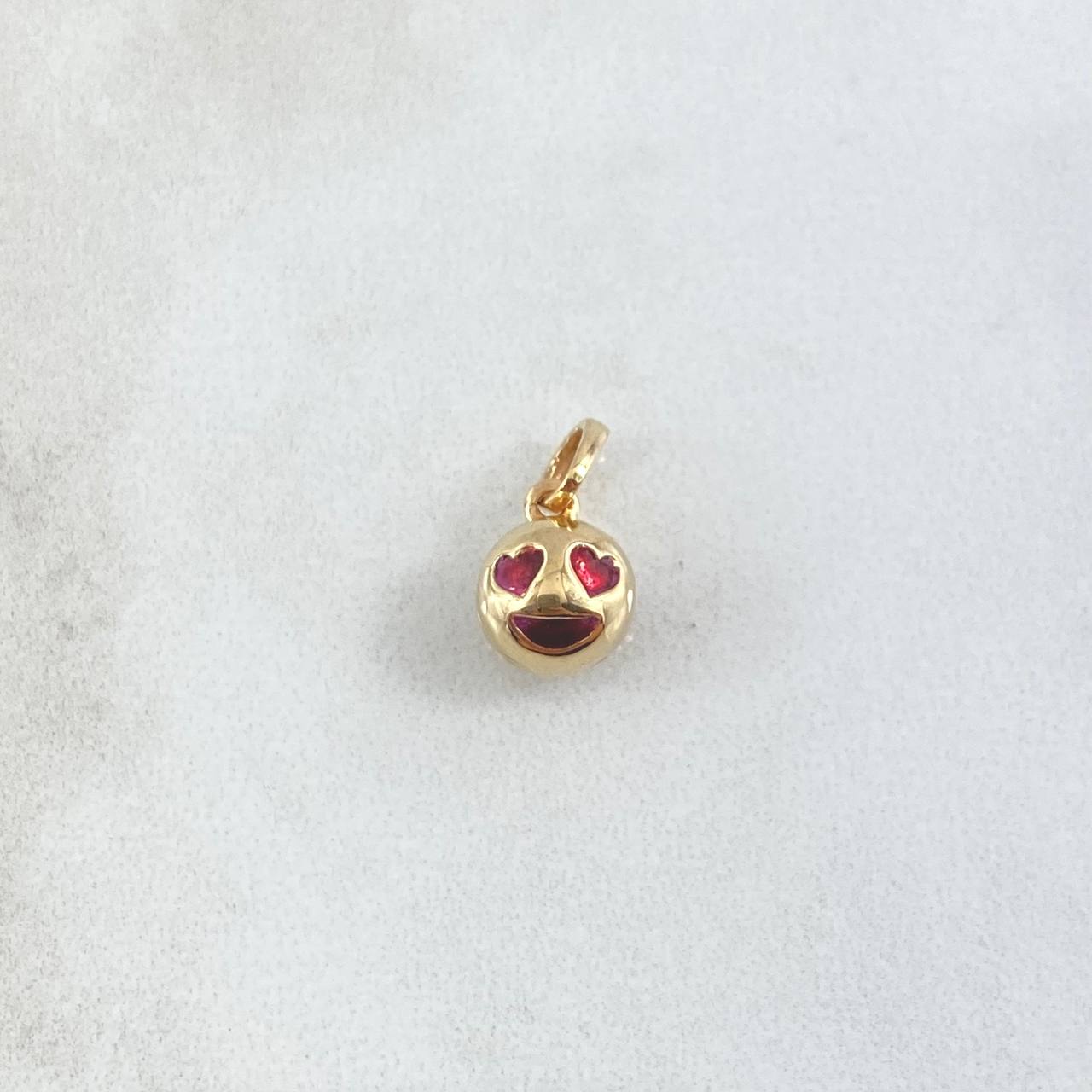 Pendant Heart Eyes Emoji 1.4gr / 1.5cm / Textured Red Yellow Gold 18K ©