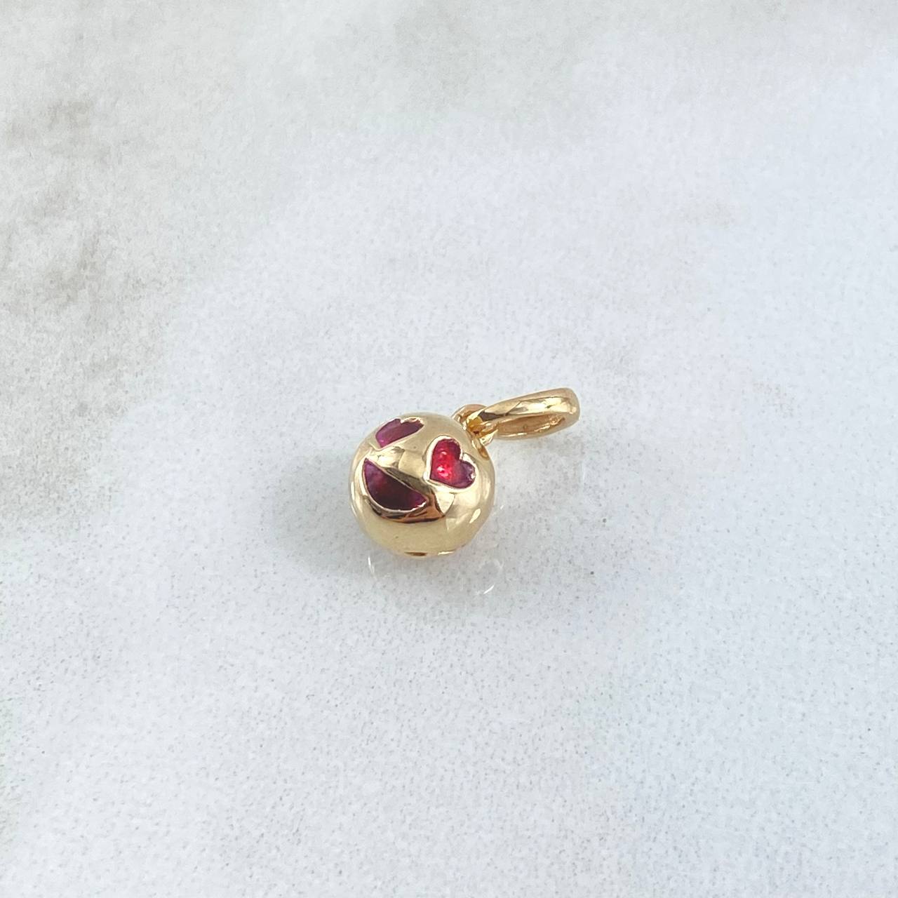Pendant Heart Eyes Emoji 1.4gr / 1.5cm / Textured Red Yellow Gold 18K ©
