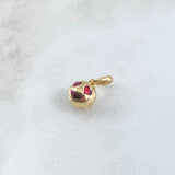 Pendant Heart Eyes Emoji 1.4gr / 1.5cm / Textured Red Yellow Gold 18K ©