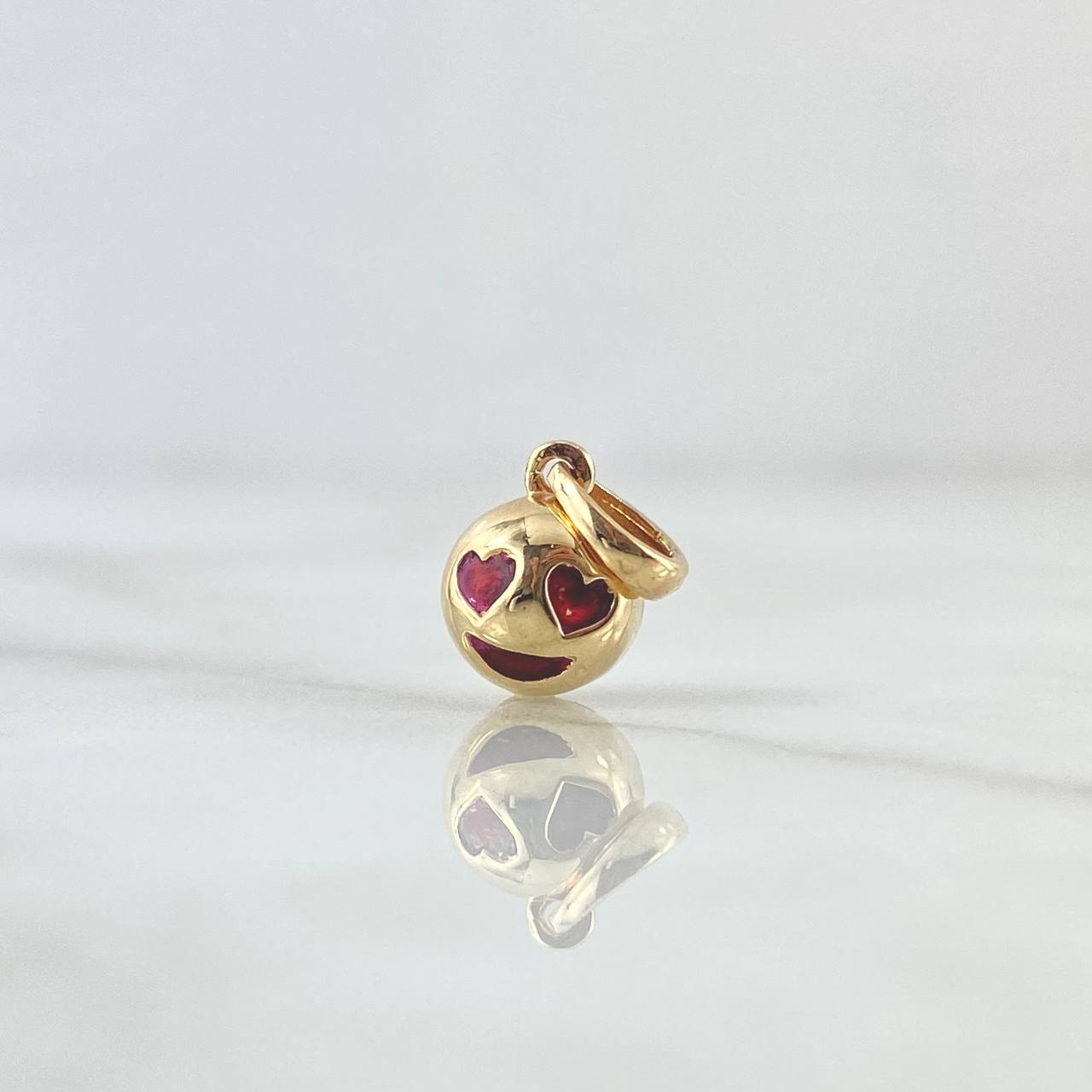 Pendant Heart Eyes Emoji 1.4gr / 1.5cm / Textured Red Yellow Gold 18K ©