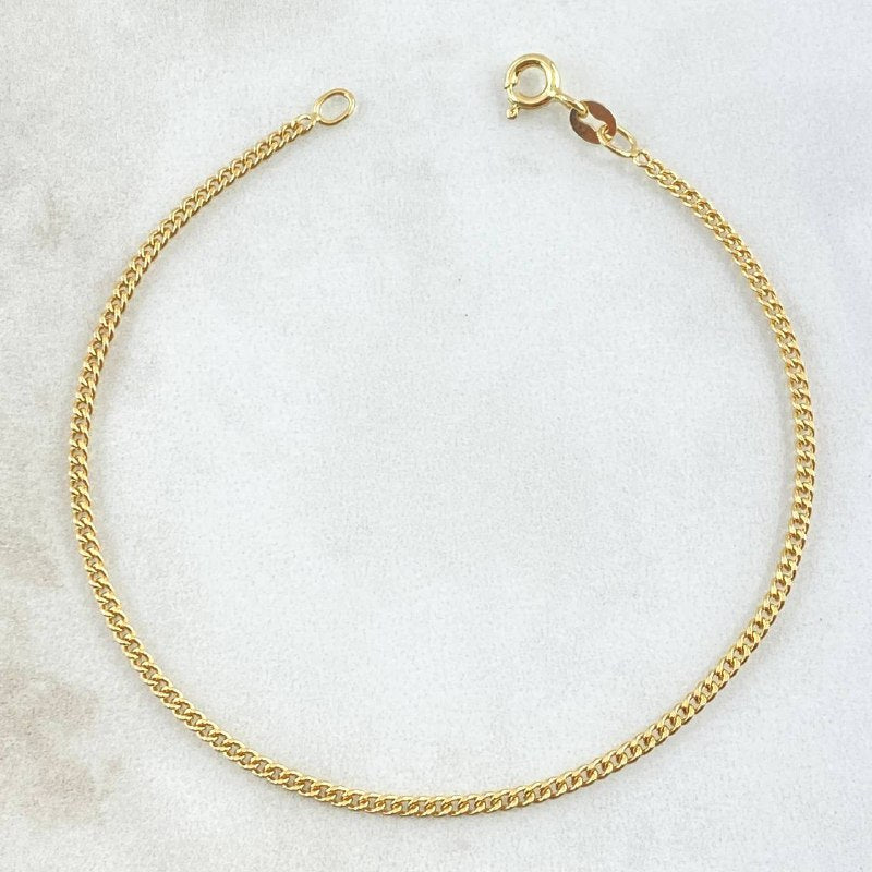 Pulso Cubano 0.8g / 7 3/4 in / 1.9mm Oro Amarillo 18K