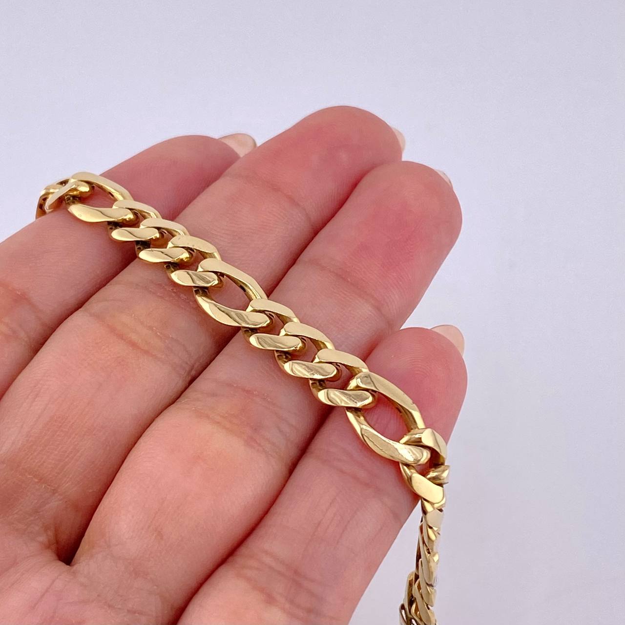 Pulso Figaro 7.3gr / 15.5cm / 6.8mm Oro Amarillo Nac.Esp 18K