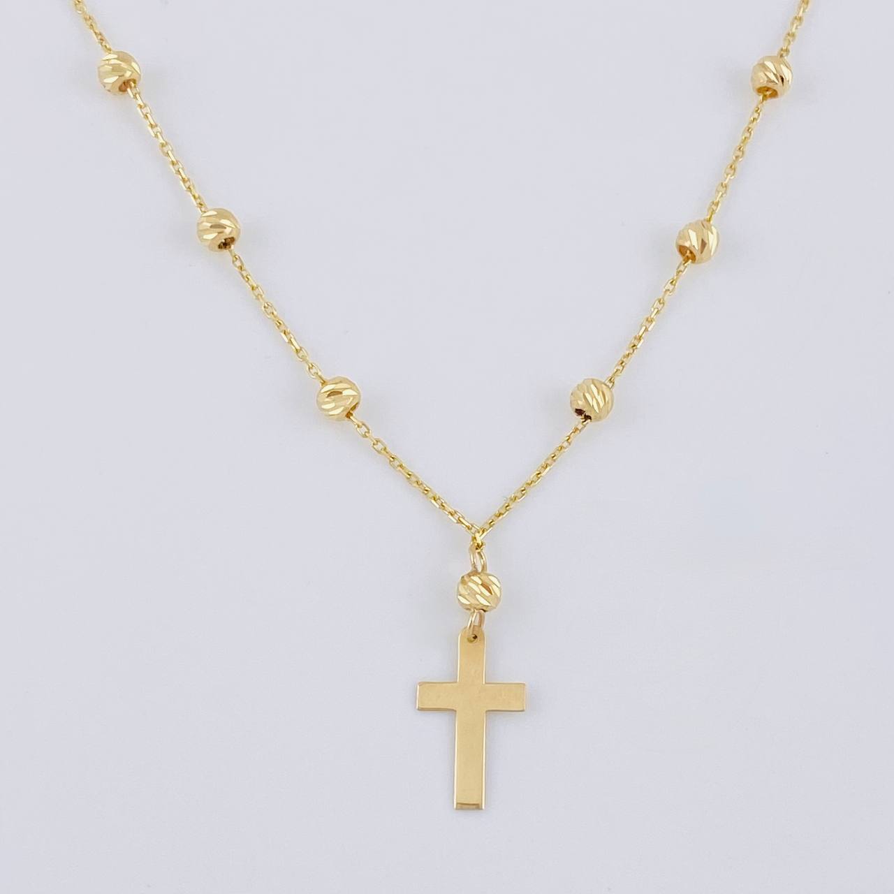 Rosario Cruz Lisa 3.2 g / 18 in / 3 mm Oro Amarillo 18K