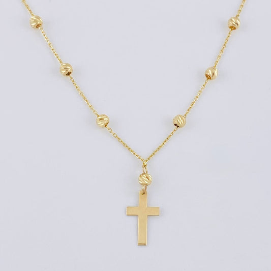 Rosario Cruz Lisa 3.2 g / 18 in / 3 mm Oro Amarillo 18K