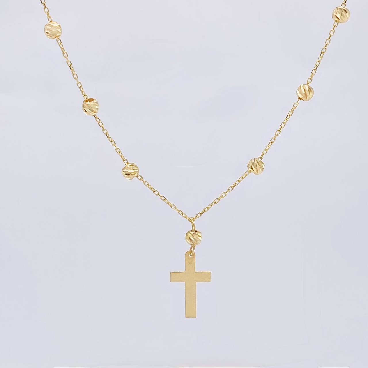 Rosario Cruz Lisa 3.2 g / 18 in / 3 mm Oro Amarillo 18K