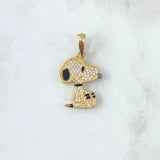 Pendant Animated Dog 1.8gr / 2.4cm / White Zircons Yellow Gold 18K