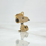 Pendant Animated Dog 1.8gr / 2.4cm / White Zircons Yellow Gold 18K