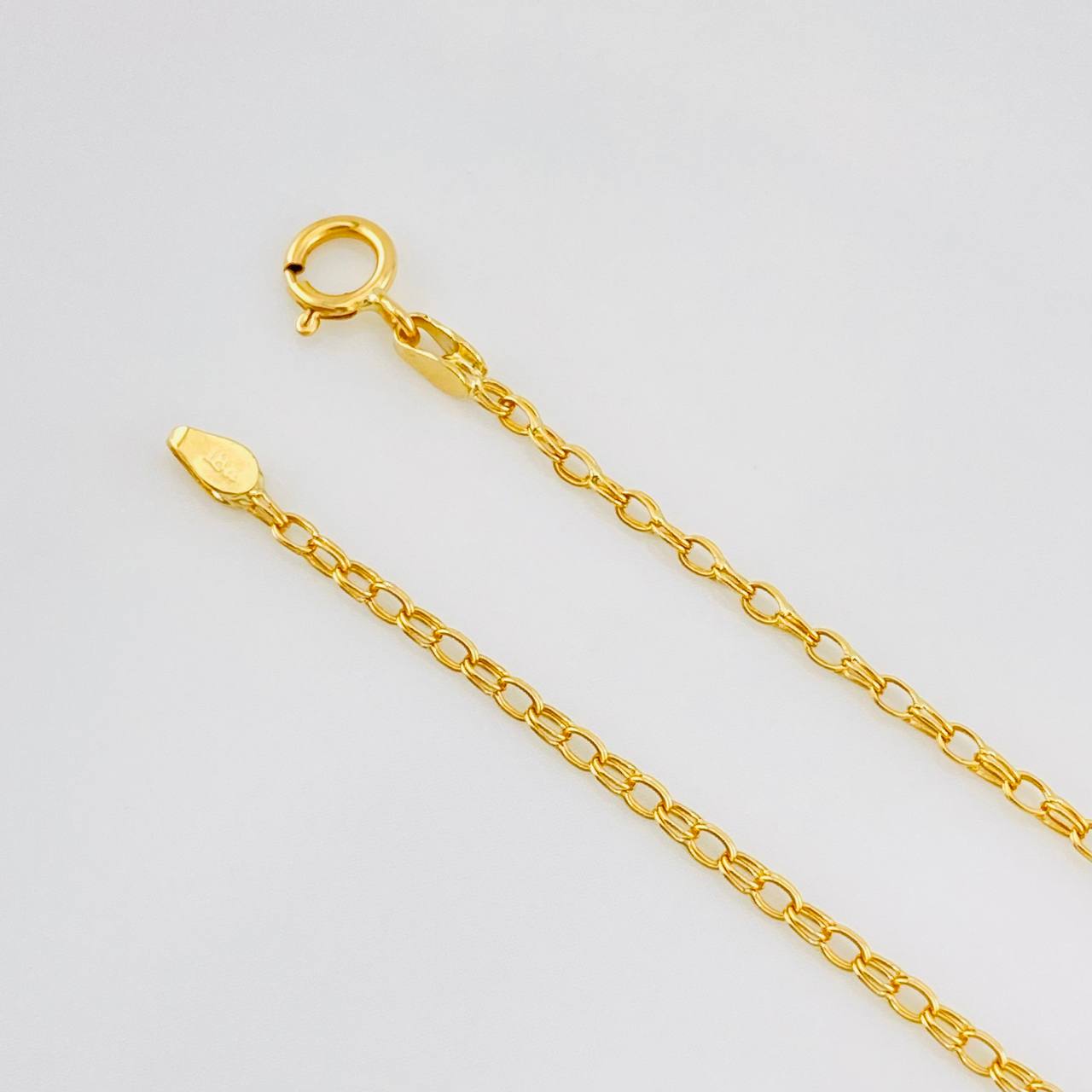 Tobillera Rolo Trebol 3.15g / 9 3/4 in / 1.4mm Oro Amarillo 18K