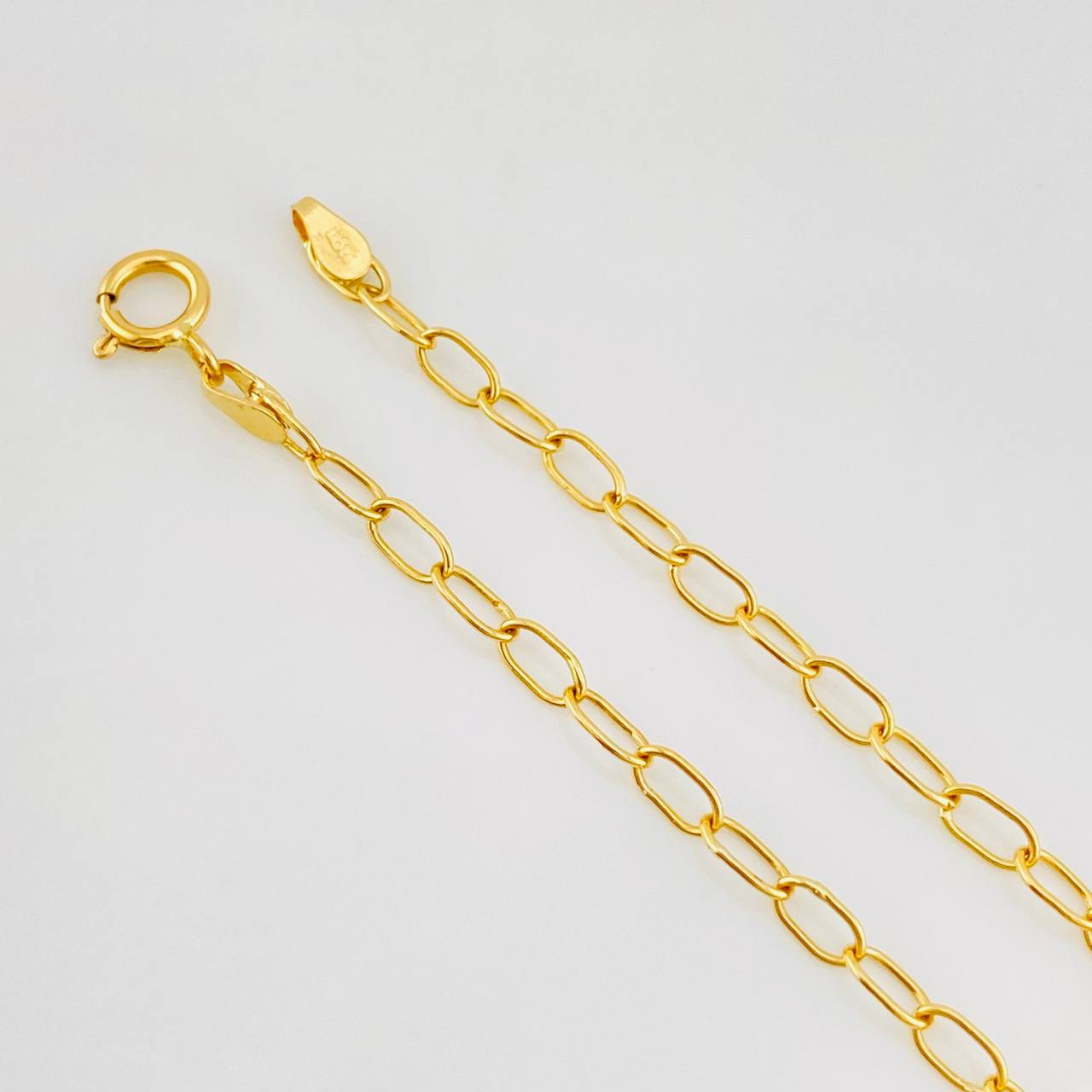 Tobillera Cajón Trebol 3.35g / 9 1/2 in / 2.3mm Oro Amarillo 18K