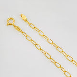 Tobillera Cajón Trebol 3.35g / 9 1/2 in / 2.3mm Oro Amarillo 18K