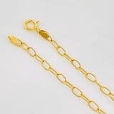 Tobillera Cajón Trebol 3.45g / 9 3/4 in / 2.3mm Oro Amarillo 18K