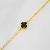 Tobillera Rolo Trebol 3.2g / 9 3/4 in / 1.4mm Oro Amarillo 18K