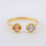 Double Clover Ring 2g / T7 3/4 Three Golds 18K