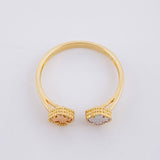 Double Clover Ring 2g / T7 3/4 Three Golds 18K
