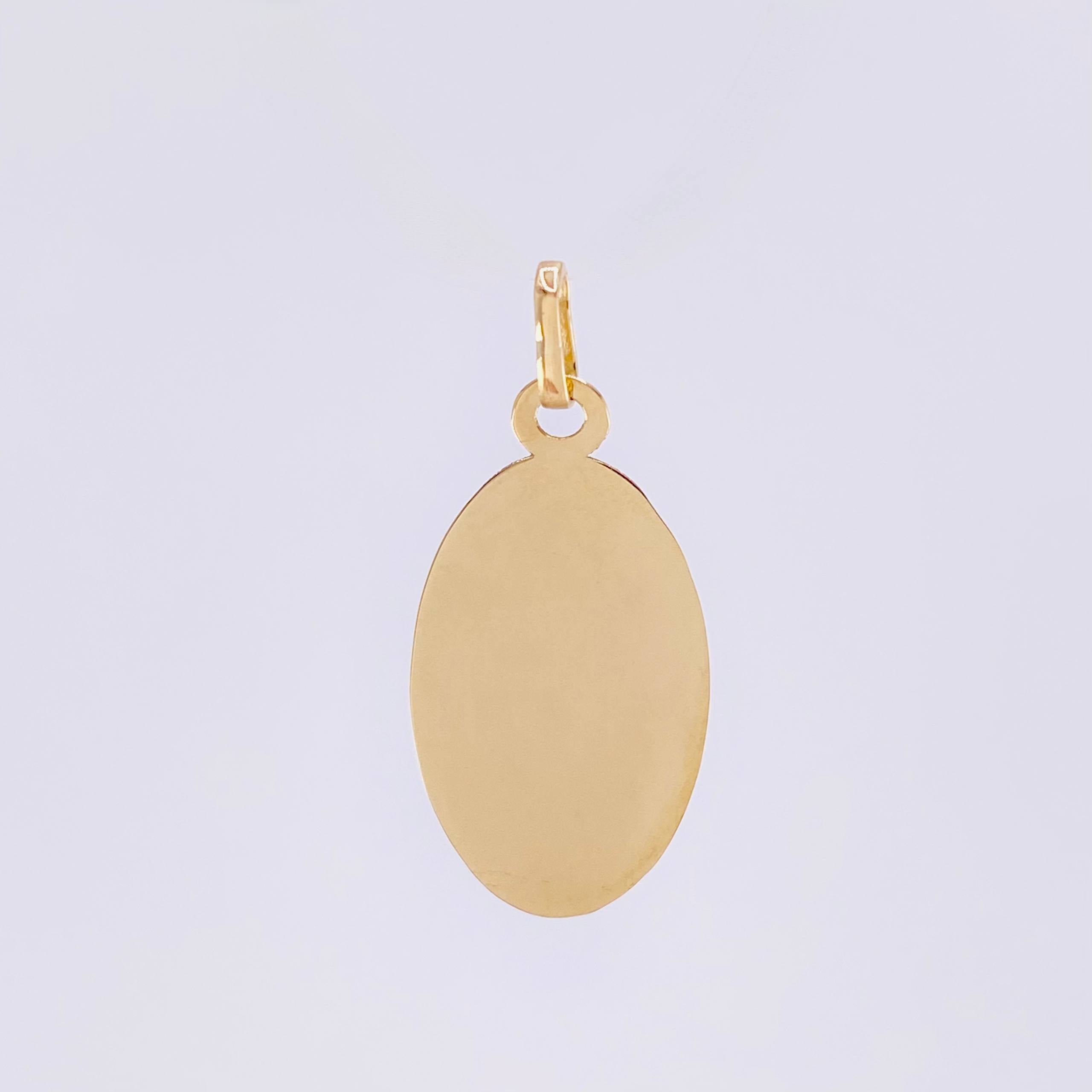 Dije Placa Ovalada 0.85g / 1 in Oro Amarillo 18K