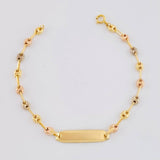 Pulso Bebé GC Placa Rectangular Ovalada 1.6g / 14.8cm / 3.3mm Tres Oros 18K