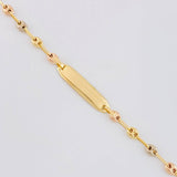 Pulso Bebé GC Placa Rectangular Ovalada 1.6g / 14.8cm / 3.3mm Tres Oros 18K