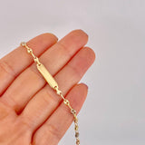Pulso Bebé GC Placa Rectangular Ovalada 1.6g / 14.8cm / 3.3mm Tres Oros 18K
