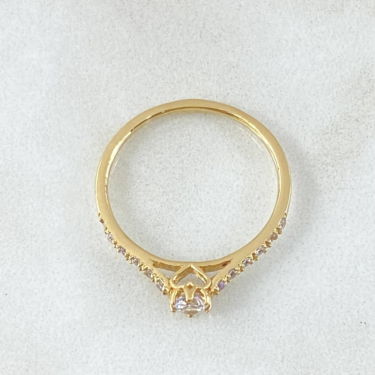 Heart Solitaire Ring 1.6gr / Size 7 / 18K Gold