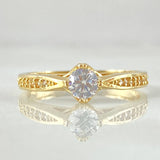 Solitaire Ring Dense Bridge 1.9gr / Size 5 1/4 / 18K Gold