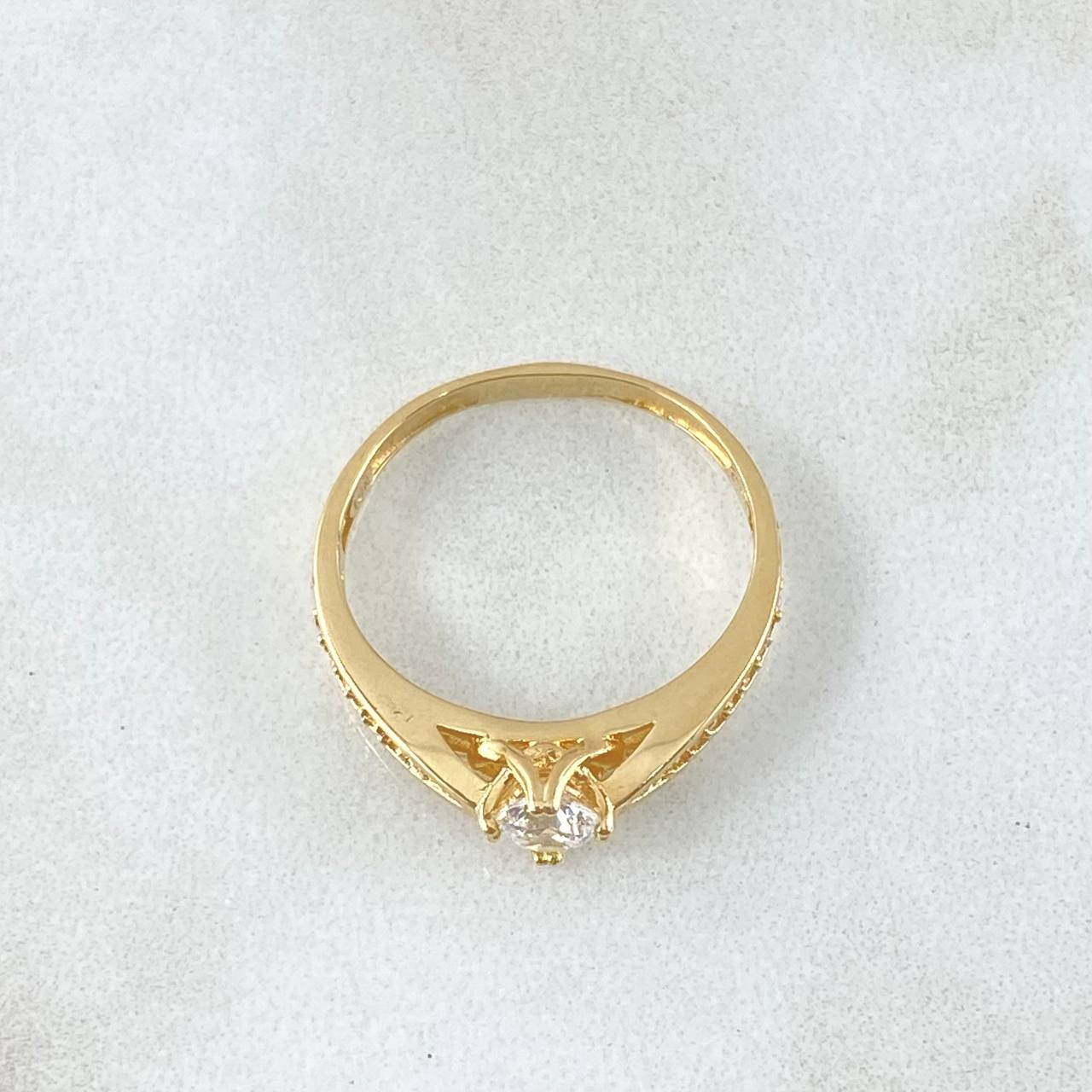 Solitaire Ring Dense Bridge 2.55gr / Size 7 1/4 / 18K Gold *