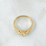 Solitaire Ring Dense Bridge 2.5gr / Size 6 1/2 / 18K Gold *