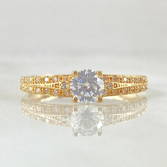 Anillo Solitario tupido 2.5gr / T7 3/4 / Oro 18K