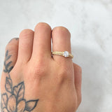 Dense Solitaire Ring 2.15gr / Size 4 / 18K Gold