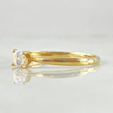 Bordered Solitaire Ring 1.55gr / Size 5 3/4 / 18K Gold